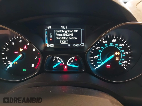 2016 Ford Escape Titanium with VIN 1FMCU0JX3GUB70607, listed as a IAAI auction lot 41727421 with 106,857 mi miles. Bid and sale history available at carsss.com. Image 7.