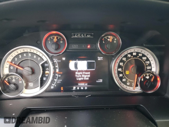 2017 Ram 1500 Laramie with VIN 1C6RR7VT8HS695120, listed as a Copart auction lot 43351555 with 103,968 mi miles and Salvage title. Bid and sale history available at DreamBid. Image 9.