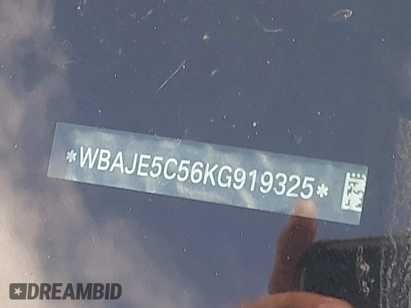 2019 BMW 5 Series 540i with VIN WBAJE5C56KG919325, listed as a IAAI auction lot 41712632 with 71,413 mi miles and . Bid and sale history available at DreamBid. Image 17.
