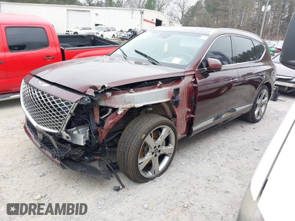2021 Genesis GV80 with VIN KMUHCESC1MU031056, listed as a IAAI auction lot 41178354 with 95,749 mi miles and . Bid and sale history available at DreamBid. Image 16.
