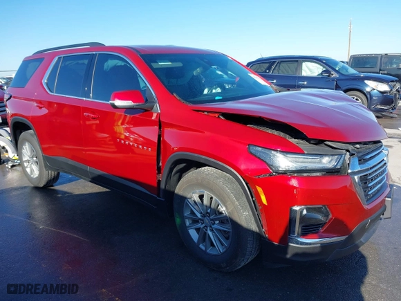 2023 Chevrolet Traverse LT Cloth with VIN 1GNERGKWXPJ321884, listed as a IAAI auction lot 41193741 with 9,818 mi miles. Bid and sale history available at carsss.com. Image 1.