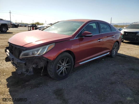 2016 Hyundai Sonata 2.4L Sport with VIN 5NPE34AF1GH420760, listed as a Copart auction lot 51998585 with 121,204 mi miles and Salvage Title. Bid and sale history available at carsss.com. Image 1.