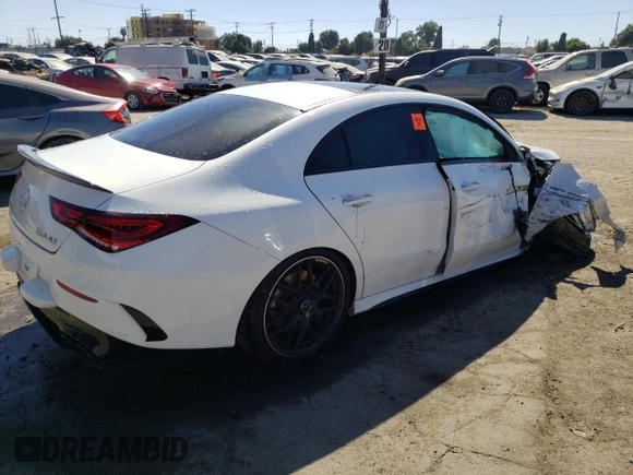 2021 Mercedes-Benz CLA 45 AMG with VIN W1K5J5DB0MN180056, listed as a Copart auction lot 68569534 with Not Provided miles and Salvage Title. Bid and sale history available at DreamBid. Image 3.