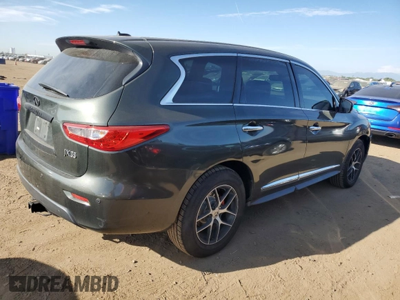 2013 Infiniti JX35 with VIN 5N1AL0MN1DC311938, listed as a Copart auction lot 70656364 with 131,258 mi miles and Salvage Title. Bid and sale history available at carsss.com. Image 3.
