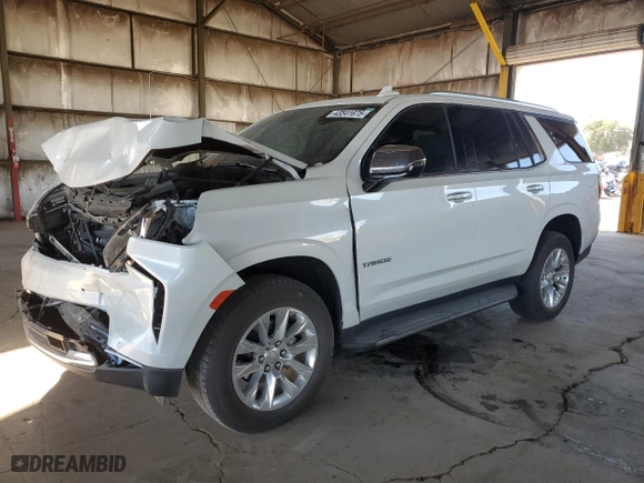 2023 Chevrolet Tahoe Premier with VIN 1GNSKSKD2PR497726, listed as a Copart auction lot 43541675 with 17,939 mi miles and Salvage Title. Bid and sale history available at carsss.com. Image 1.