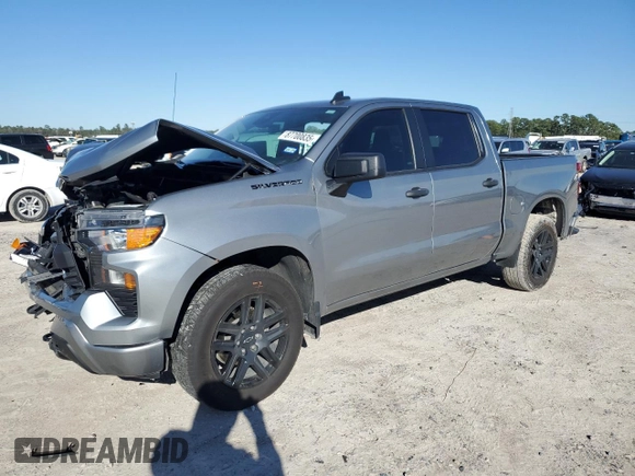 2024 Chevrolet Silverado 1500 Custom with VIN 1GCPABEK2RZ102085, listed as a Copart auction lot 87700835 with 31,311 mi miles and Salvage Title. Bid and sale history available at DreamBid. Image 1.