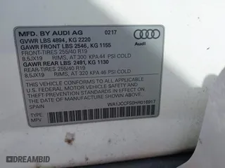 2017 Audi Q3 Premium Plus with VIN WA1JCCFS0HR016917, listed as a IAAI auction lot 41705143 with 137,152 mi miles. Bid and sale history available at carsss.com. Image 9.