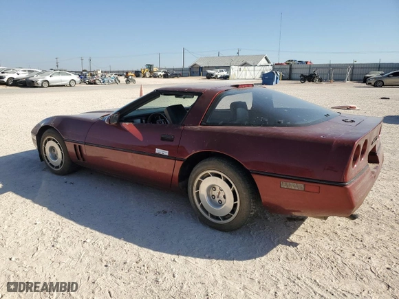 1986 Chevrolet Corvette with VIN 1G1YY0789G5118657, listed as a Copart auction lot 77743794 with 97,673 mi miles and Salvage Title. Bid and sale history available at carsss.com. Image 2.