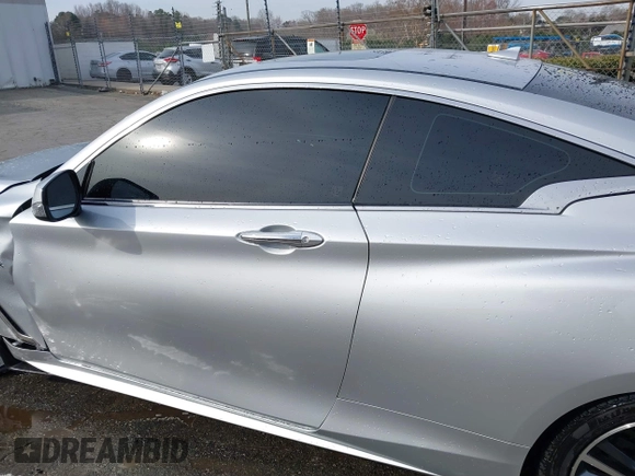 2018 Infiniti Q60 Luxe with VIN JN1EV7EK3JM343134, listed as a IAAI auction lot 41795601 with 61,826 mi miles and . Bid and sale history available at carsss.com. Image 14.