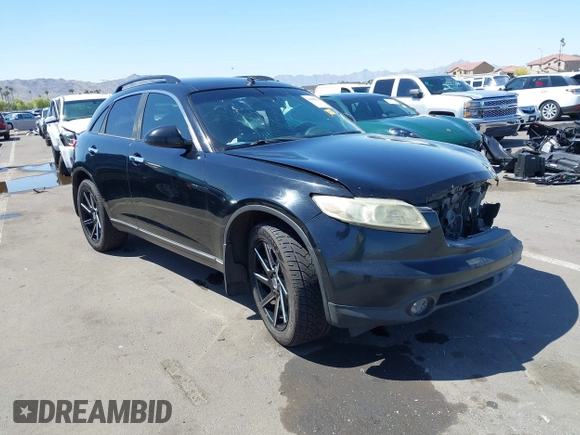 2005 Infiniti FX35 with VIN JNRAS08W95X215995, listed as a IAAI auction lot 42085118 with 295,901 mi miles. Bid and sale history available at carsss.com. Image 1.
