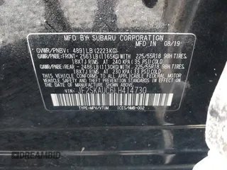 2020 Subaru Forester Limited with VIN JF2SKAUC6LH414730, listed as a IAAI auction lot 41826817 with 63,220 mi miles. Bid and sale history available at carsss.com. Image 9.