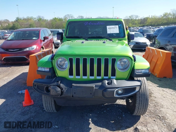 2019 Jeep Wrangler Unlimited Sahara with VIN 1C4HJXEN1KW592876, listed as a IAAI auction lot 42039474 with 66,506 mi miles and . Bid and sale history available at DreamBid. Image 13.