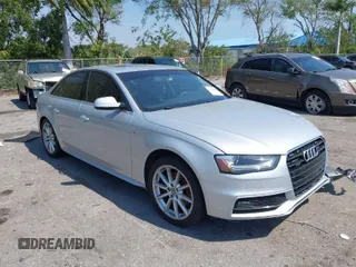 2014 Audi A4 Premium Plus with VIN WAUFFAFL3EN026289, listed as a IAAI auction lot 41755066 with 134,588 mi miles. Bid and sale history available at carsss.com. Image 1.