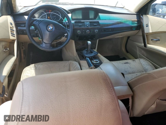 2006 BMW 5 Series 525i with VIN WBANE535X6CK91543, listed as a Copart auction lot 54925235 with 257,674 mi miles and Salvage Title. Bid and sale history available at DreamBid. Image 8.