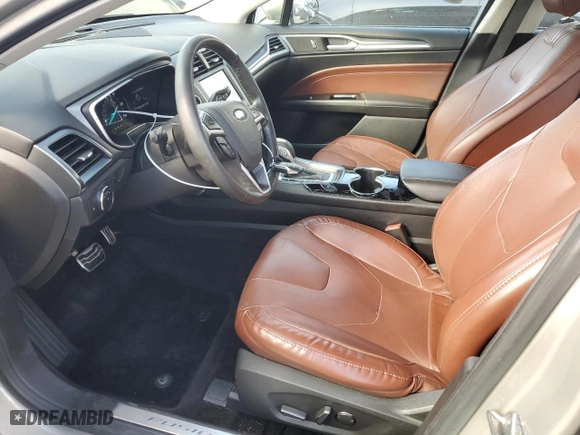 2015 Ford Fusion Titanium Hybrid with VIN 3FA6P0RU7FR105628, listed as a Copart auction lot 46954605 with 112,558 mi miles and Salvage Title. Bid and sale history available at carsss.com. Image 7.