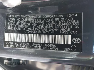 2015 Toyota Prius Four with VIN JTDKN3DUXF0432144, listed as a IAAI auction lot 41788839 with 126,462 mi miles. Bid and sale history available at carsss.com. Image 9.