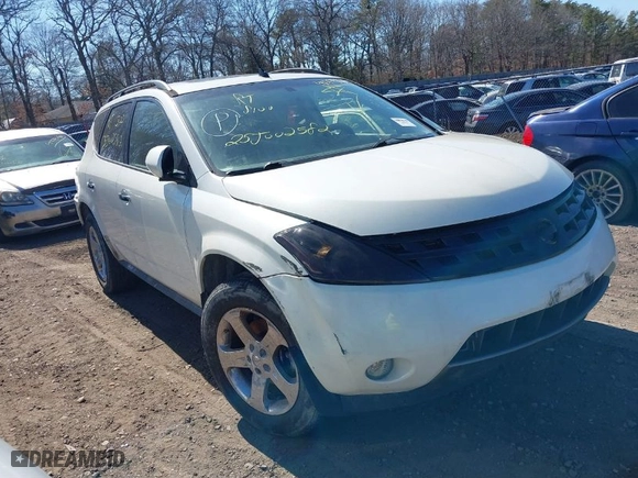 2003 Nissan Murano SL with VIN JN8AZ08T03W120105, listed as a IAAI auction lot 41778803 with 999,999 mi miles. Bid and sale history available at carsss.com. Image 1.
