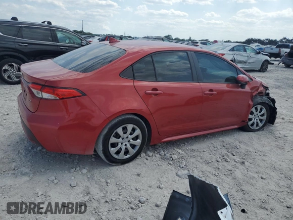 2020 Toyota Corolla LE with VIN 5YFEPRAE4LP052502, listed as a Copart auction lot 53277635 with 36,132 mi miles and Non Repairable. Bid and sale history available at DreamBid. Image 3.