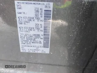 2017 Nissan Pathfinder SV z VIN 5N1DR2MN1HC621133, wystawiony jako IAAI lot #41311239 z przebiegiem 107 851 mil mil oraz . Historia ofert i sprzedaży dostępna na DreamBid. Obrazek 9.