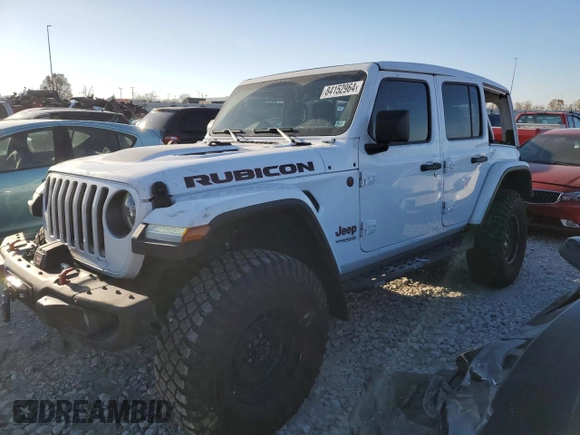 2022 Jeep Wrangler Unlimited Rubicon with VIN 1C4HJXFG6NW184670, listed as a Copart auction lot 84152964 with 31,459 mi miles and Salvage title. Bid and sale history available at DreamBid. Image 1.