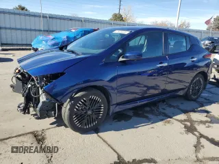 2023 Nissan LEAF SV Plus with VIN 1N4CZ1CV7PC561374, listed as a Copart auction lot 47623055 with 10,572 mi miles and Salvage Title. Bid and sale history available at DreamBid. Image 1.
