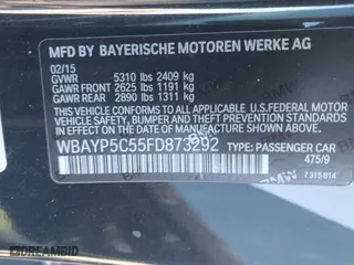 2015 BMW 6 Series 640i xDrive with VIN WBAYP5C55FD873292, listed as a IAAI auction lot 41633129 with 80,360 mi miles. Bid and sale history available at carsss.com. Image 9.