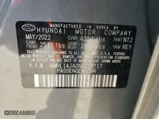 2022 Hyundai Sonata SEL with VIN KMHL14JA0NA232717, listed as a Copart auction lot 83670424 with 41,033 mi miles and Salvage Title. Bid and sale history available at carsss.com. Image 14.