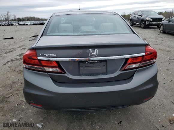 2013 Honda Civic Sdn LX with VIN 2HGFB2F54DH589530, listed as a Copart auction lot 51663785 with 147,786 mi miles and Salvage Title. Bid and sale history available at carsss.com. Image 6.