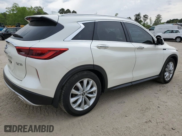 2019 Infiniti QX50 Essential with VIN 3PCAJ5M38KF121754, listed as a Copart auction lot 53316185 with 50,966 mi miles and Salvage title. Bid and sale history available at DreamBid. Image 3.
