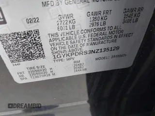 2022 Cadillac XT6 Premium Luxury with VIN 1GYKPDRS3NZ135129, listed as a IAAI auction lot 41789037 with 25,607 mi miles. Bid and sale history available at carsss.com. Image 9.