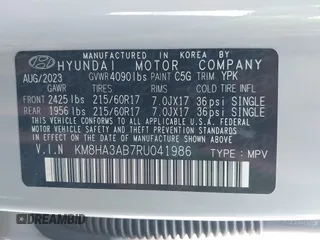 2024 Hyundai Kona SE with VIN KM8HA3AB7RU041986, listed as a IAAI auction lot 41830985 with 30,615 mi miles and . Bid and sale history available at DreamBid. Image 9.