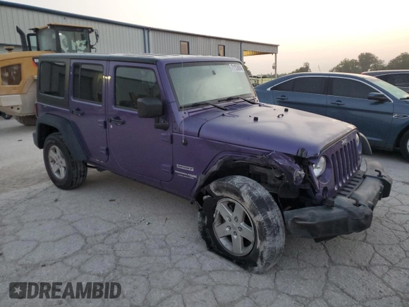 2018 Jeep Wrangler JK Unlimited Sport S with VIN 1C4BJWDG2JL837817, listed as a Copart auction lot 71153094 with 74,396 mi miles and Salvage Title. Bid and sale history available at carsss.com. Image 4.