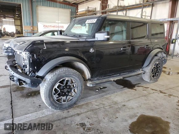 2023 Ford Bronco with VIN 1FMEE5DP2PLA95077, listed as a Copart auction lot 56154525 with 102,335 mi miles and Salvage title. Bid and sale history available at DreamBid. Image 1.