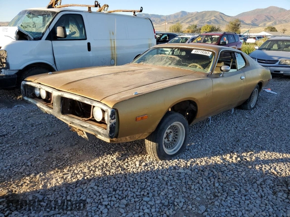 1974 Dodge Charger z VIN WH23G4G119455, wystawiony jako Copart lot #57183165 z przebiegiem 79 597 mil mil oraz Szkoda całkowita • Salvage title. Historia ofert i sprzedaży dostępna na DreamBid. Obrazek 1.