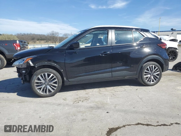2021 Nissan Kicks SV with VIN 3N1CP5CV1ML527196, listed as a Copart auction lot 49551215 with 76,430 mi miles and Salvage Title. Bid and sale history available at carsss.com. Image 1.