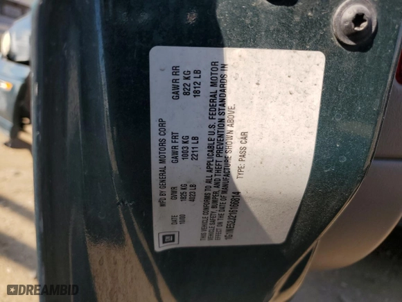 2001 Chevrolet Malibu LS with VIN 1G1NE52J216166814, listed as a Copart auction lot 62663764 with 164,302 mi miles and Salvage Title. Bid and sale history available at carsss.com. Image 12.