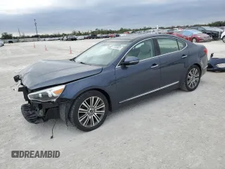 2014 Kia Cadenza Premium with VIN KNALN4D78E5123839, listed as a Copart auction lot 41669625 with 74,573 mi miles and Salvage Title. Bid and sale history available at carsss.com. Image 1.