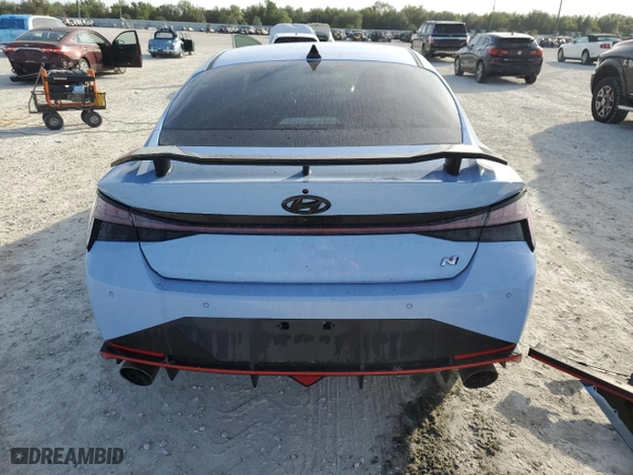 2022 Hyundai Elantra N with VIN KMHLW4AK7NU008580, listed as a Copart auction lot 84426854 with 33,017 mi miles and Salvage Title. Bid and sale history available at carsss.com. Image 6.