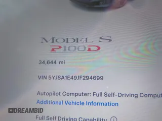 2018 Tesla Model S 75D with VIN 5YJSA1E49JF294699, listed as a IAAI auction lot 41567770 with 34,644 mi miles and . Bid and sale history available at DreamBid. Image 15.