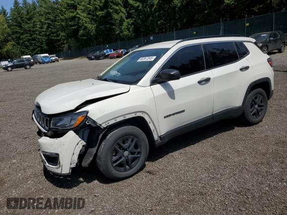 2020 Jeep Compass Sport with VIN 3C4NJCAB0LT170225, listed as a Copart auction lot 60367345 with 84,370 mi miles and Salvage title. Bid and sale history available at DreamBid. Image 1.