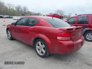 2008 Dodge Avenger SXT with VIN 1B3LC56R98N587306, listed as a IAAI auction lot 41935259 with 197,405 mi miles. Bid and sale history available at carsss.com. Image 3.