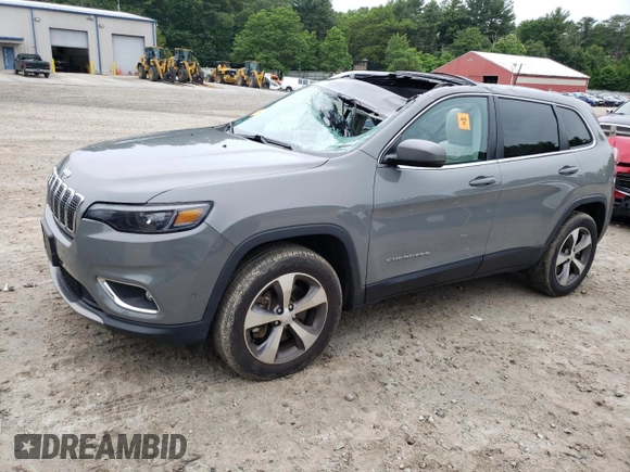 2021 Jeep Cherokee Limited with VIN 1C4PJMDX5MD105237, listed as a Copart auction lot 61389155 with 55,173 mi miles and Salvage title. Bid and sale history available at DreamBid. Image 1.