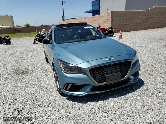2018 Genesis G80 3.3T Sport with VIN KMHGN4JB8JU226624, listed as a Copart auction lot 66974224 with 67,392 mi miles and Salvage Title. Bid and sale history available at carsss.com. Image 11.