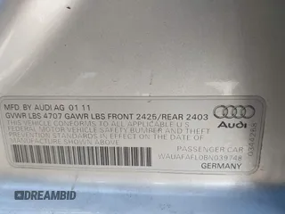 2011 Audi A4 Premium z VIN WAUAFAFL0BN039748, wystawiony jako IAAI lot #42323530 z przebiegiem 152 038 mil mil oraz . Historia ofert i sprzedaży dostępna na DreamBid. Obrazek 9.