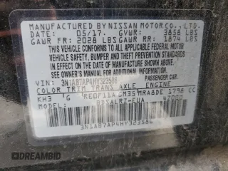 2017 Nissan Sentra S с VIN 3N1AB7AP4HY323586, выставлен на аукционе Copart как лот 56223935 с пробегом 110 171 миль миль и На запчасти • Non repairable. История ставок и продаж доступна на DreamBid. Изображение 13.
