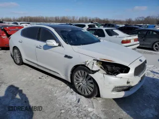 2015 Kia K900 Premium with VIN KNALU4D49F6025052, listed as a Copart auction lot 37285904 with 81,490 mi miles and Salvage Title. Bid and sale history available at carsss.com. Image 4.
