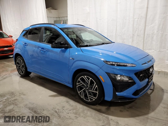 2022 Hyundai Kona N Line with VIN KM8K3CA32NU840142, listed as a Copart auction lot 50141955 with 16,941 mi miles and Salvage Title. Bid and sale history available at carsss.com. Image 4.
