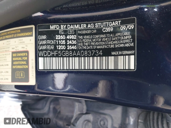 2010 Mercedes-Benz E 350 Luxury with VIN WDDHF5GB8AA083734, listed as a IAAI auction lot 42084306 with 141,838 mi miles and . Bid and sale history available at carsss.com. Image 9.