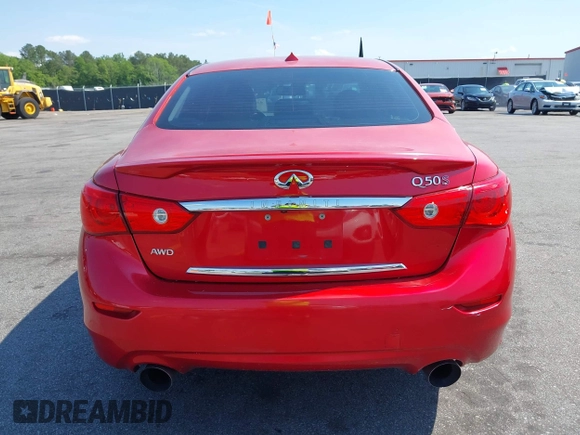 2017 Infiniti Q50 Red Sport 400 with VIN JN1FV7AR3HM870642, listed as a IAAI auction lot 42070635 with 163,848 mi miles. Bid and sale history available at carsss.com. Image 16.