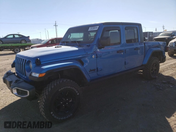 2022 Jeep Gladiator Willys with VIN 1C6JJTAM3NL132056, listed as a Copart auction lot 75723014 with 36,195 mi miles and Salvage title. Bid and sale history available at DreamBid. Image 1.